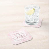 Pink Boho Peonies Don't Take My Drink Wedding Kartonnen Onderzetters (Insitu)