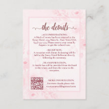 Pink Boho Peonies Wedding Details QR Code