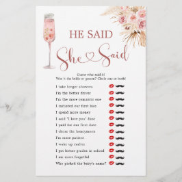 Pink Boho Petals en Prosecco Hij zei dat ze zei