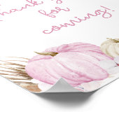 Pink Boho Pumpkin Baby shower Bedankt voor uw koms Poster (Hoek)