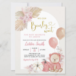 Pink Boho Pumpkin Beer Baby shower Uitnodiging