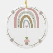 Pink Boho Rainbow Arch Tree Ornament (Achterkant)