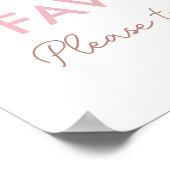 Pink Boho Rainbow Girl Birthday Favors Sign Poster (Hoek)