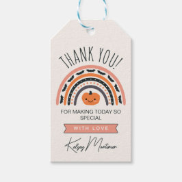 Pink Boho Rainbow Halloween Baby shower Dank je we Cadeaulabel