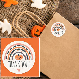 Pink Boho Rainbow Halloween Baby shower Dank je we Ronde Sticker