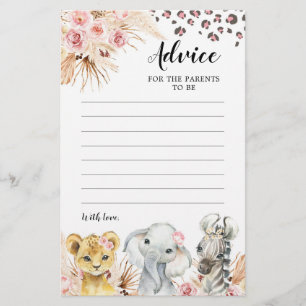 Pink Boho Safari Party Dieren Advies voor Ouders