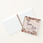 Pink Boho Specialized Floral Wedding Guest Book Notitieboek (Binnen)