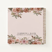 Pink Boho Specialized Floral Wedding Guest Book Notitieboek (Achterkant)