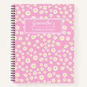 Pink Boho Spring Daisies Pattern Notitieboek (Voorkant)