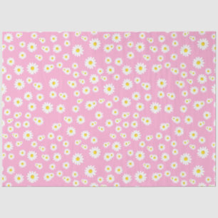 Pink Boho Spring Daisies Pattern Tissuepapier