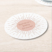 Pink Boho Sun Ronde Kartonnen Onderzetter (Gebogen)