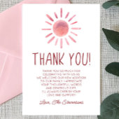 Pink Boho Sunshine Baby shower Bedankkaart