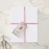 Pink Boho Teddy Bear Baby shower Bedankt Cadeaulabel (Met Touw)