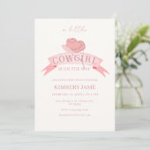 Pink Boho Wild West Cowgirl Pet Baby shower Kaart (Staand voorkant)