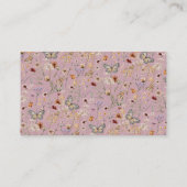 PInk Boho Wildflower Display Douche Informatiekaartje (Achterkant)