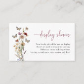 PInk Boho Wildflower Display Douche Informatiekaartje (Voorkant)