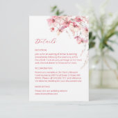 Pink Boho Wildflowers Details Enclosure Card Informatiekaartje (Staand voorkant)