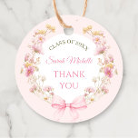 Pink Boho Wildflowers Graduation Party Bedankjes Labels<br><div class="desc">Pink Boho Wildflowers Graduation Party Favor Tags</div>