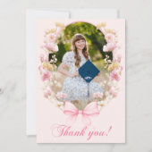 Pink Boho Wildflowers Graduation Party  Bedankkaart (Voorkant)