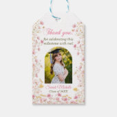 Pink Boho Wildflowers Graduation Party Cadeaulabel (Voorkant)