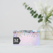 Pink Bokeh Glamor Glitter Visitekaartje (Staand voorkant)