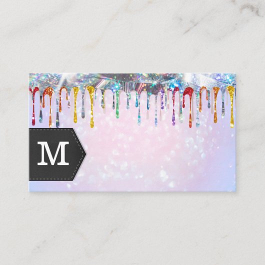 Pink Bokeh Glamor Glitter Visitekaartje (Voorkant)