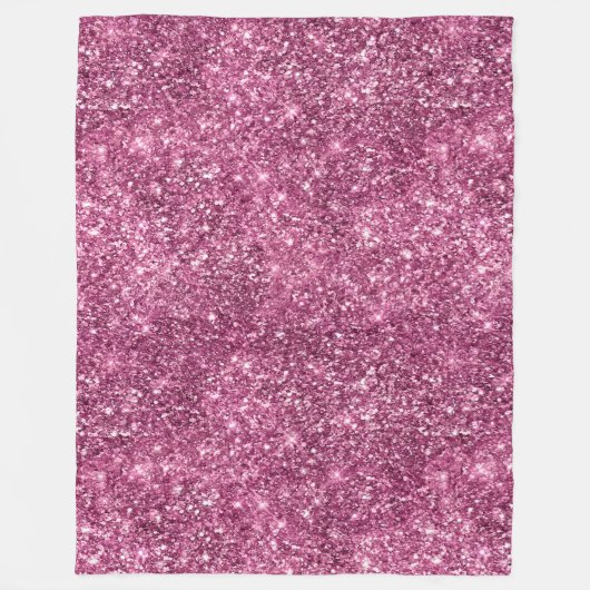 Pink Bokeh Glitter Fleece Deken (Voorkant)