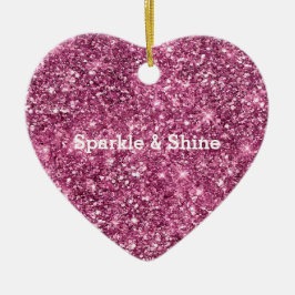 Pink Bokeh Glitter Keramisch Ornament
