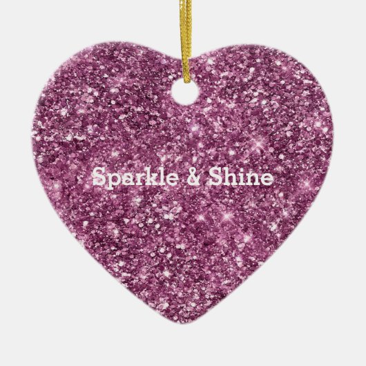 Pink Bokeh Glitter Keramisch Ornament (Voorkant)