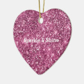 Pink Bokeh Glitter Keramisch Ornament (Links)