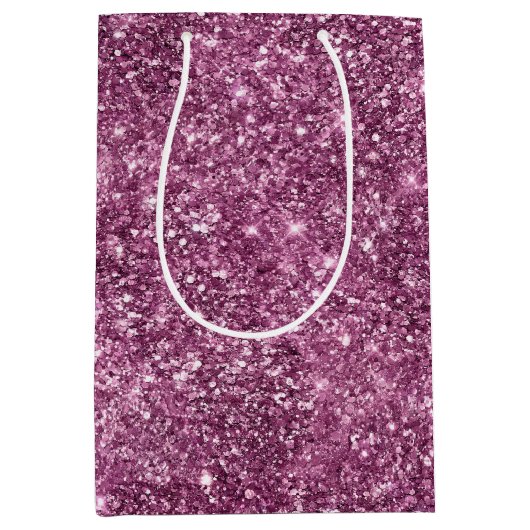 Pink Bokeh Glitter Medium Cadeauzakje (Voorkant)