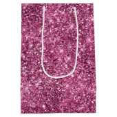 Pink Bokeh Glitter Medium Cadeauzakje (Achterkant)