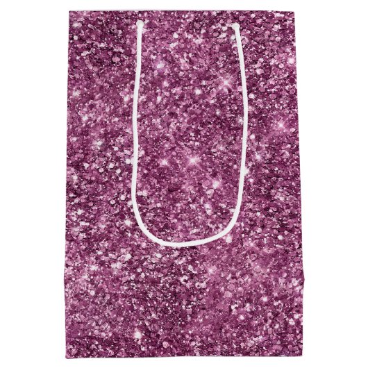 Pink Bokeh Glitter Medium Cadeauzakje (Achterkant)