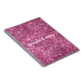 Pink Bokeh Glitter Notitieboek (Rechterzijde)