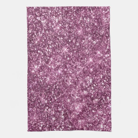 Pink Bokeh Glitter Theedoek (Verticaal)