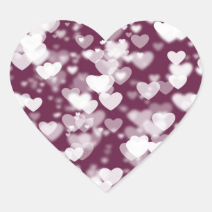Pink Bokeh Hearts Hart Sticker