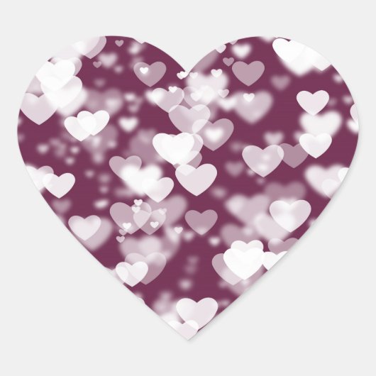 Pink Bokeh Hearts Hart Sticker (Voorkant)