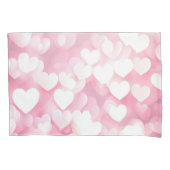 Pink Bokeh Hearts Kussensloop (Voorkant-Links)