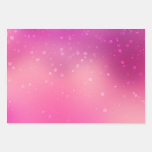 Pink Bokeh Hearts Verjaardag Inpakpapier Vel (Voorkant 3)