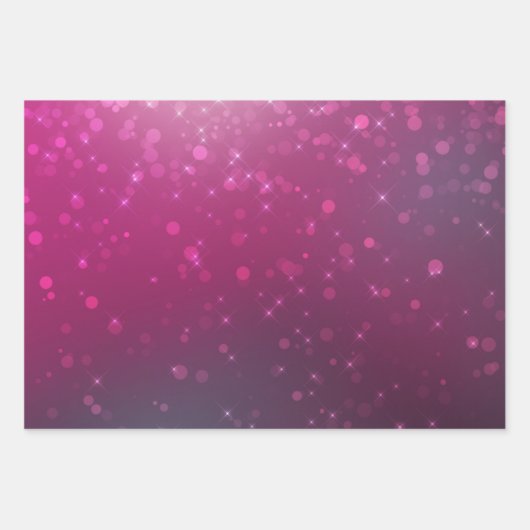 Pink Bokeh Hearts Verjaardag Inpakpapier Vel (Voorkant 2)