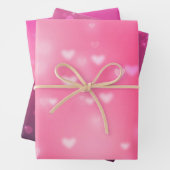Pink Bokeh Hearts Verjaardag Inpakpapier Vel (In situ)