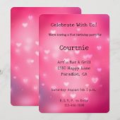 Pink Bokeh Hearts Verjaardag Kaart (Voorkant / Achterkant)