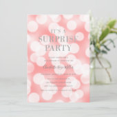 Pink Bokeh Lights Het is een Verrassingsfeestje Ve Kaart (Staand voorkant)