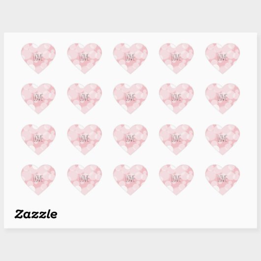 Pink Bokeh Love Hart Sticker (Vel)