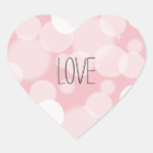 Pink Bokeh Love Hart Sticker (Voorkant)