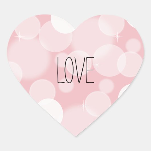 Pink Bokeh Love Hart Sticker (Voorkant)