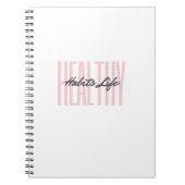 Pink Bold Healthy Habits Life Spiral Notitieboek (Voorkant)