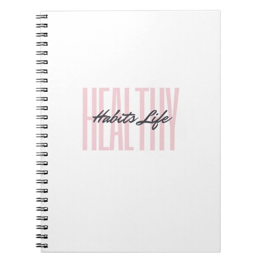 Pink Bold Healthy Habits Life Spiral Notitieboek (Voorkant)