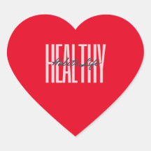 Pink Bold Healthy Life Heart Sticker