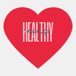 Pink Bold Healthy Life Heart Sticker